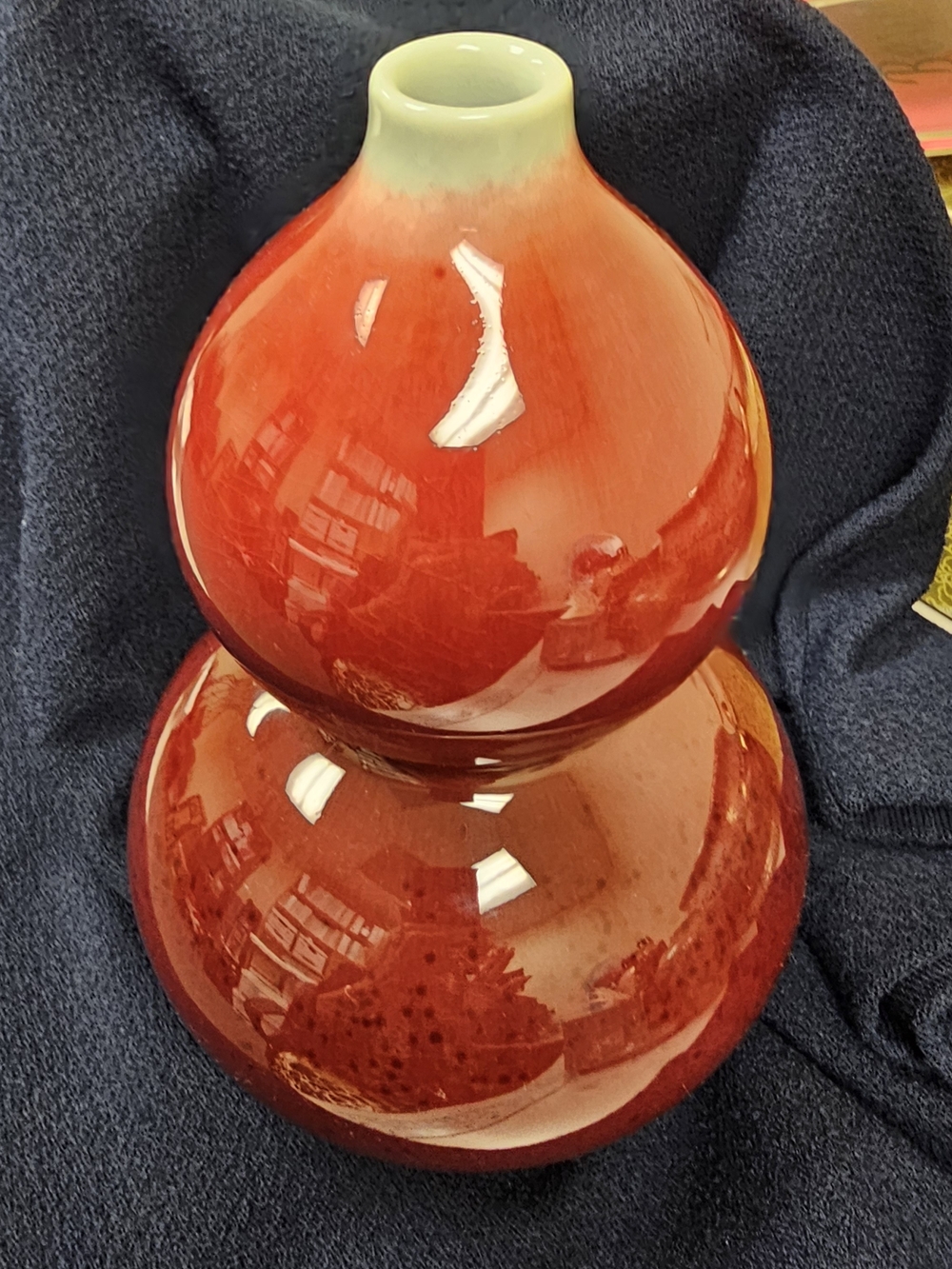 Vintage Oxbood Ceramic Chinese Signed Vase